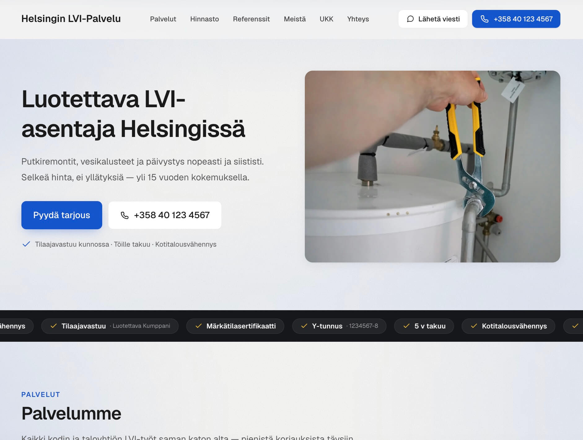 Moderni NBS-kotisivu uudistuksen jälkeen